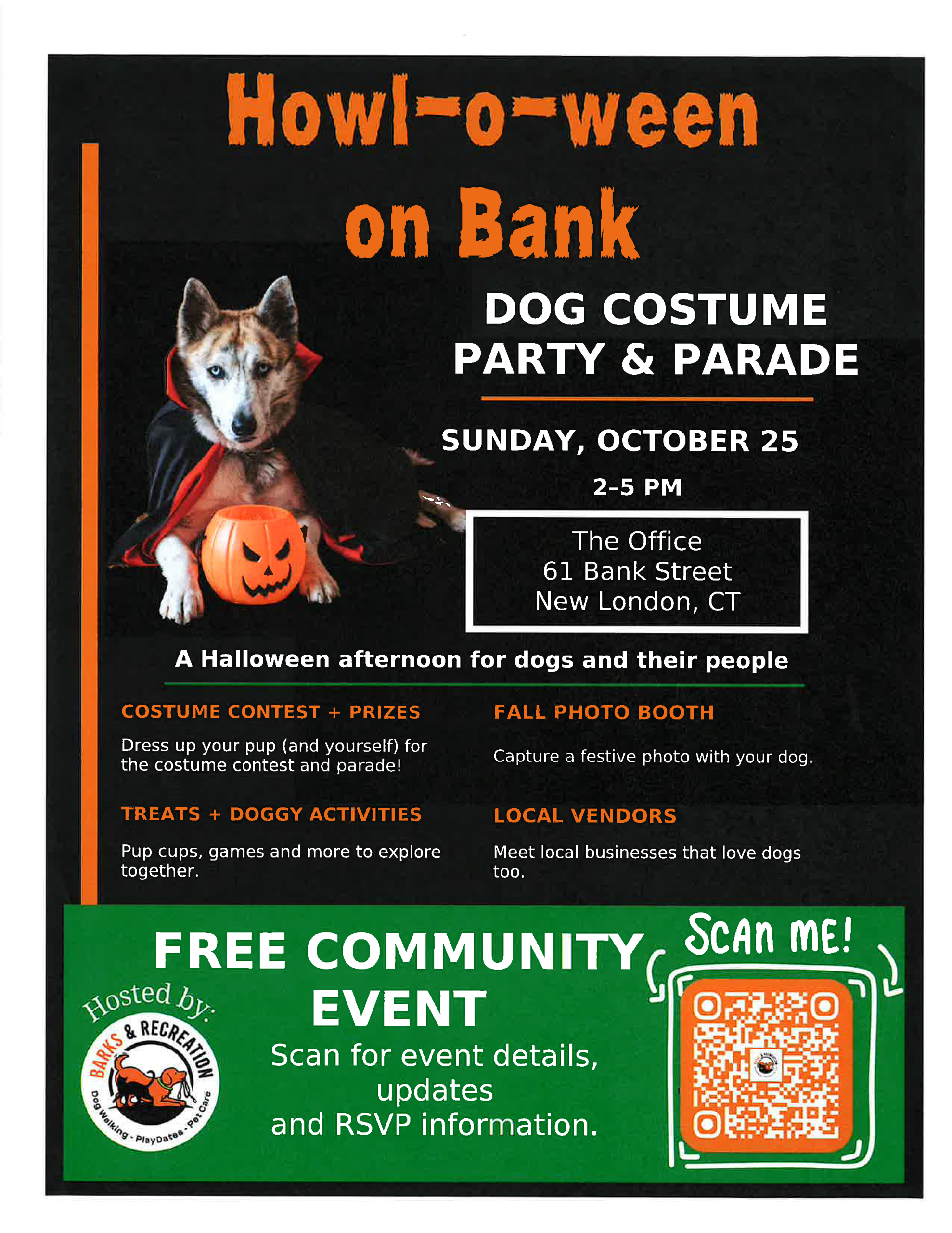 Barks and Rec Howl a Ween puppy poster